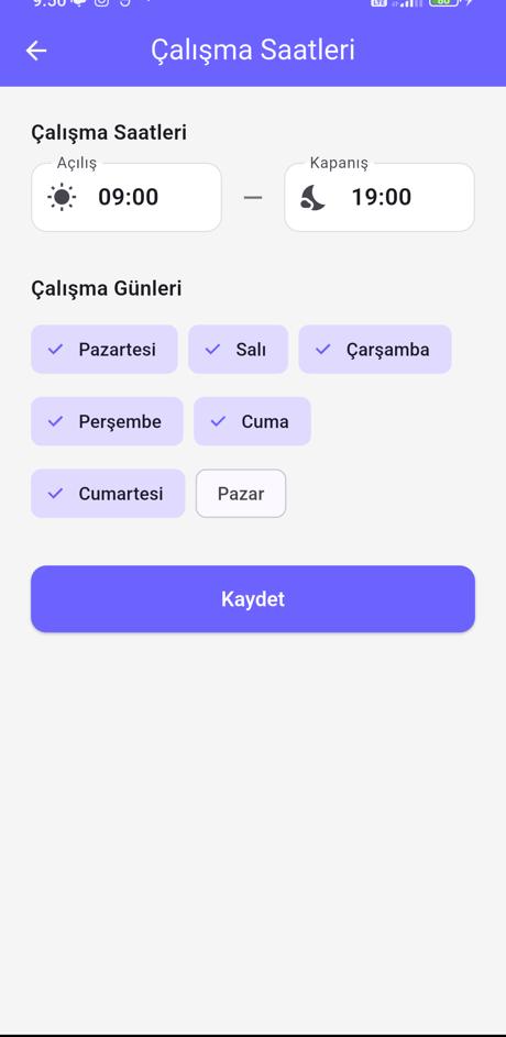 Çalışma saatleri